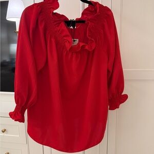 Tuckernuck Scarlet Ruffle Blouse - NWT